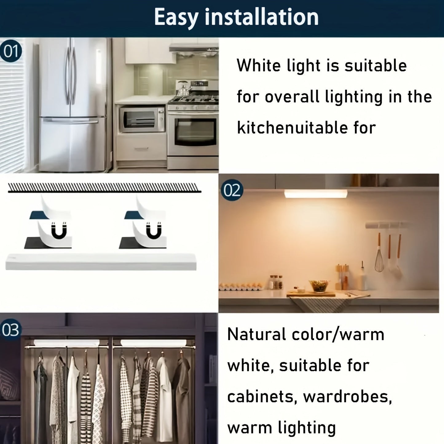 MOTIONLUX - Smart motion sensor LED night light with USB rechargeable battery and adjustable brightness