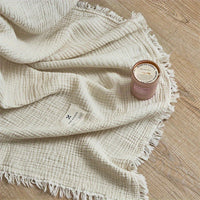 FRINGELIVA – Elegant Fringe Blanket for Stylish Home Relaxation