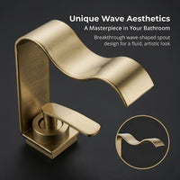 BRASSWAVE - Brushed Brass Waterfall Basin Faucet