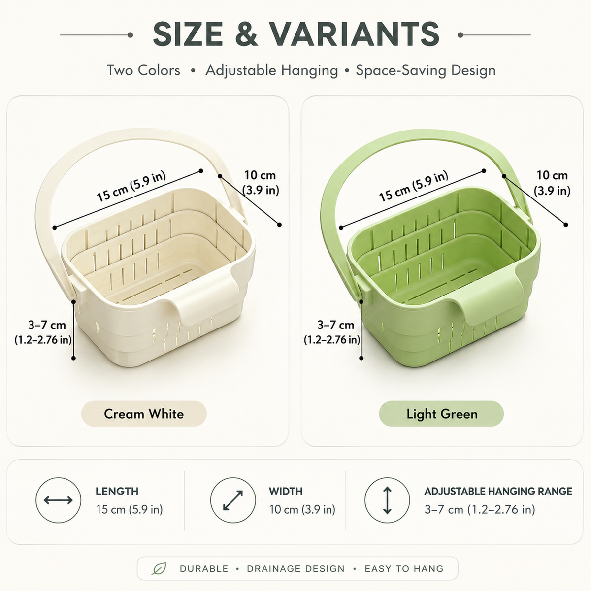 DRAINHOOK – Retractable Hanging Storage Colander for Convenient Organization