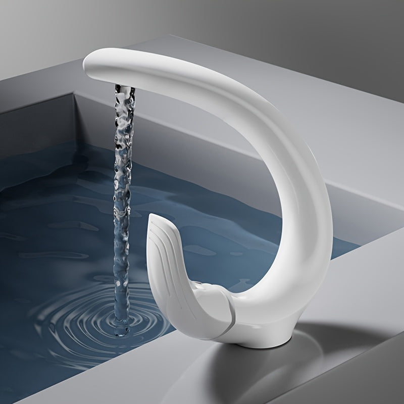 CURVORA - White C-Shaped Basin Faucet