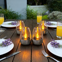 SOLCANDLE – Rechargeable Flickering Lantern for Patio and Restaurant Decor