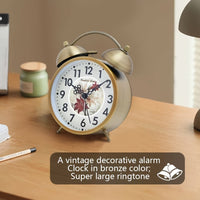 TIMEBELL - Scandinavian vintage luminous twin bell alarm clock with classic metal design