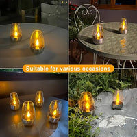 SOLCANDLE – Rechargeable Flickering Lantern for Patio and Restaurant Decor