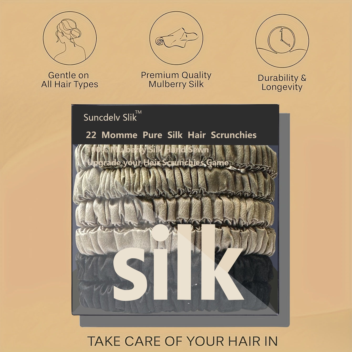 HAIRNOVA – 6-Pack Minimalist Hair Ties for Everyday Styling