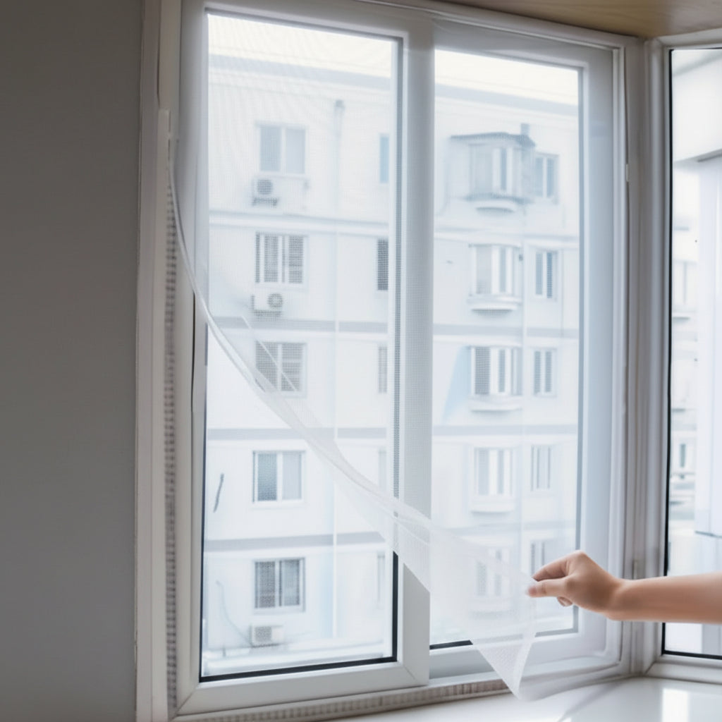 AIRMESH - Self-adhesive mosquito window net kit for insect protection and airflow