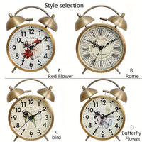 TIMEBELL - Scandinavian vintage luminous twin bell alarm clock with classic metal design