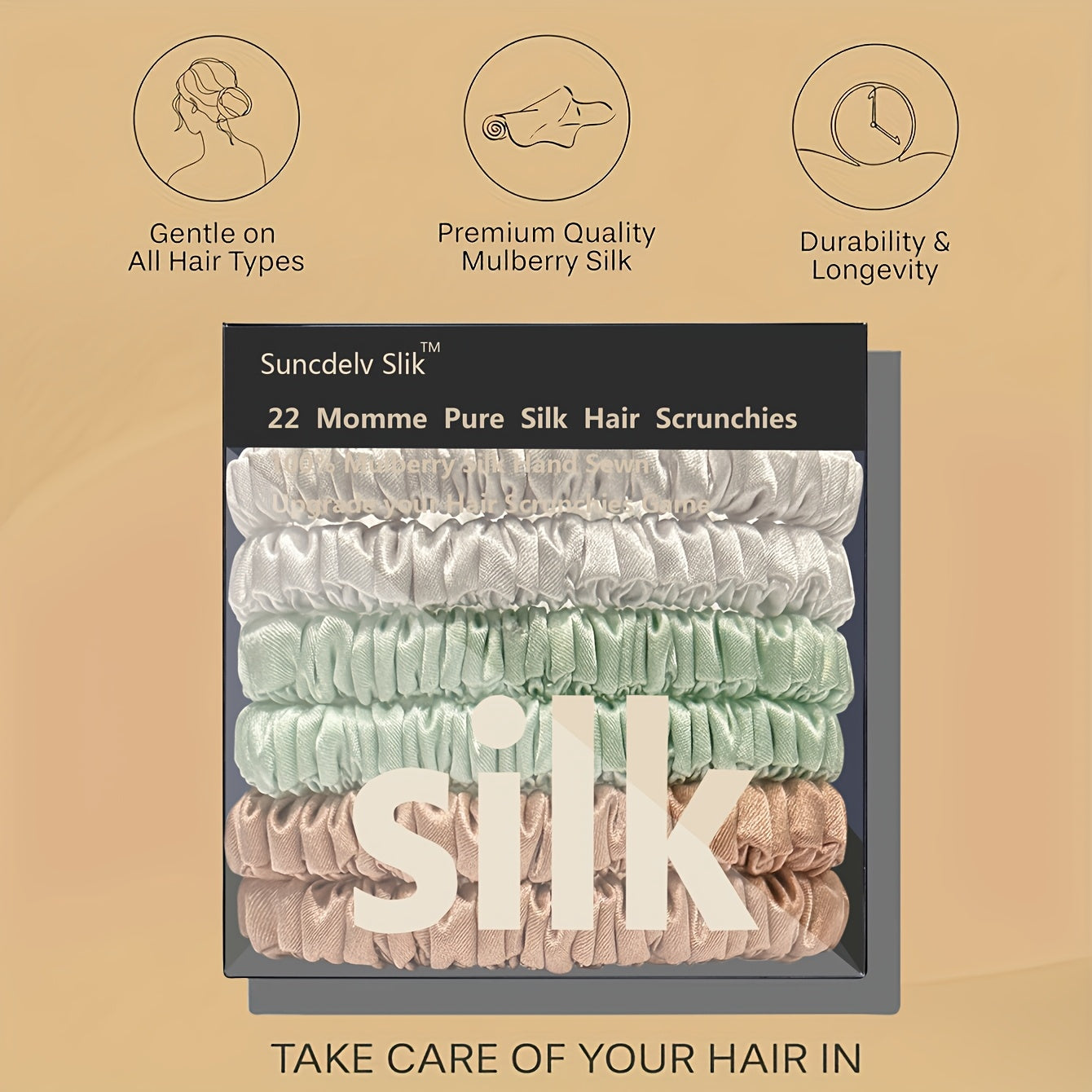 HAIRNOVA – 6-Pack Minimalist Hair Ties for Everyday Styling