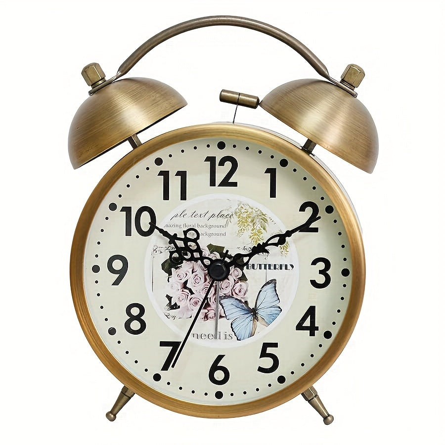 TIMEBELL - Scandinavian vintage luminous twin bell alarm clock with classic metal design