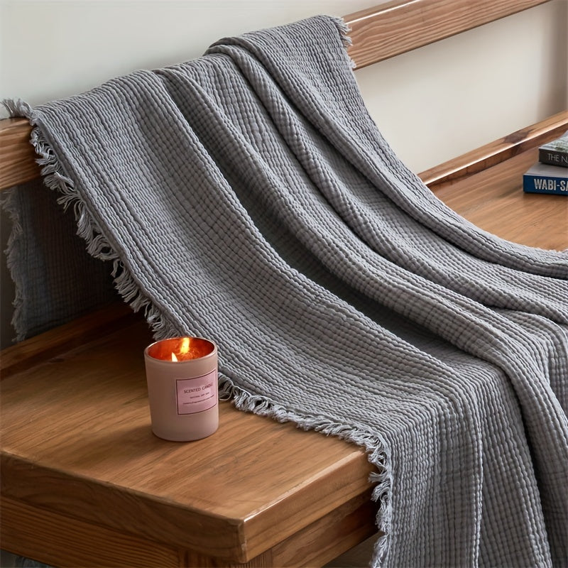 FRINGELIVA – Elegant Fringe Blanket for Stylish Home Relaxation