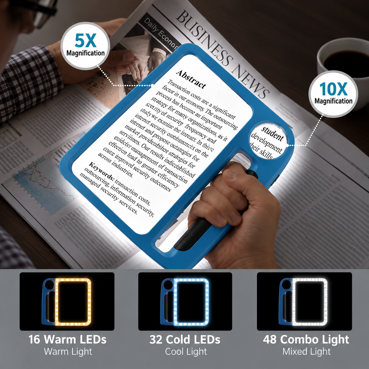ZOOMAVIXA – Lente d'ingrandimento portatile a LED per osservare comodamente da vicino