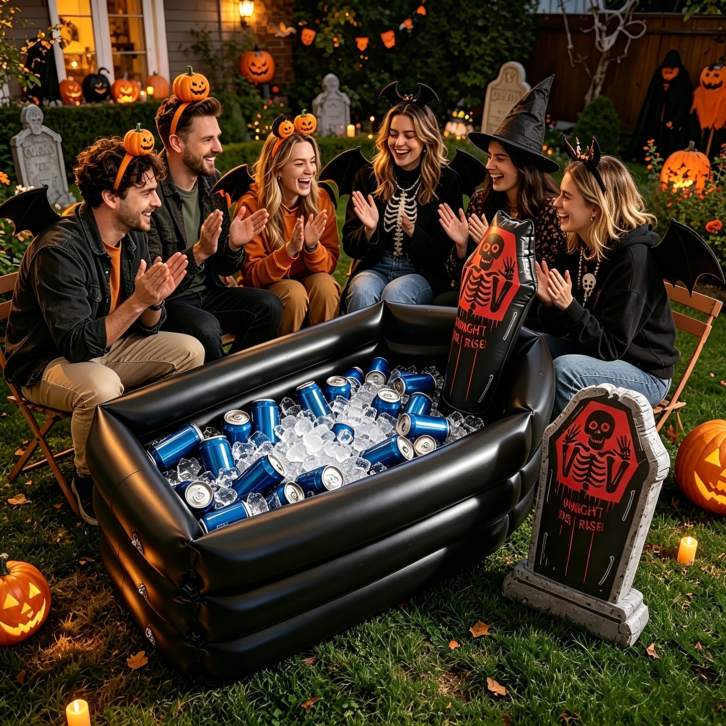 Gravemora - Inflatable Halloween Tombstone Party Cooler