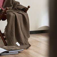 FRINGELIVA – Elegant Fringe Blanket for Stylish Home Relaxation
