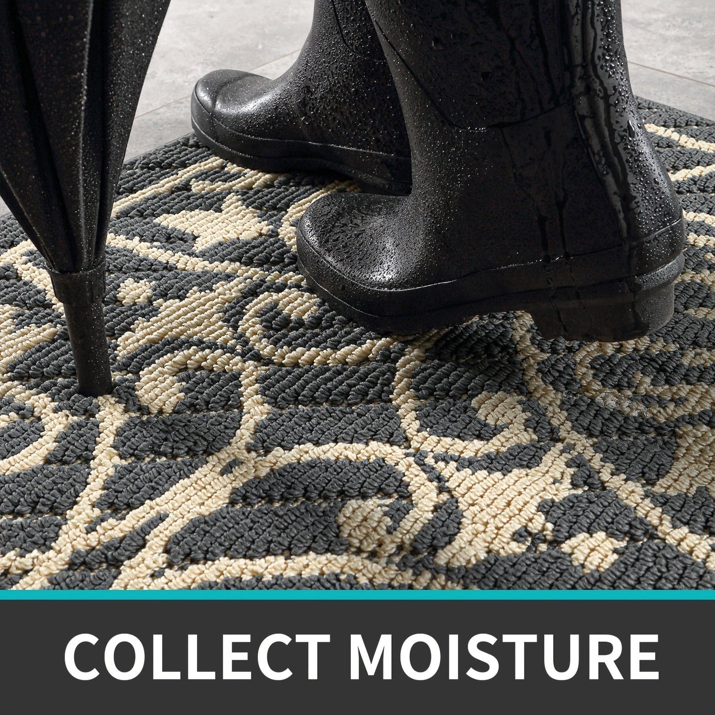 FLOORGUARD - Low profile non-slip indoor entryway mat for clean and safe floors