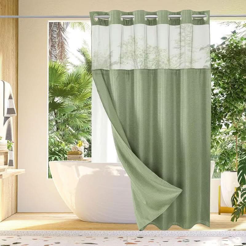 SPAENZA – Waffle Shower Curtain for Spa-Like Calm