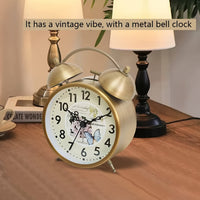 TIMEBELL - Scandinavian vintage luminous twin bell alarm clock with classic metal design