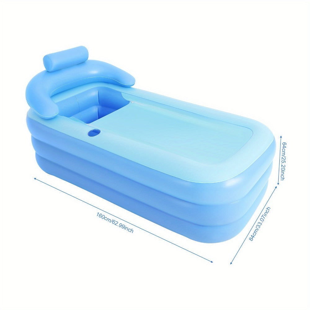 BLUESPA – Foldable PVC Bathtub with Comfortable Backrest Design
