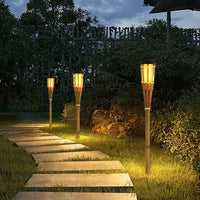 TIKIGLOW - Solar bamboo LED flame lights for warm outdoor ambiance and garden décor
