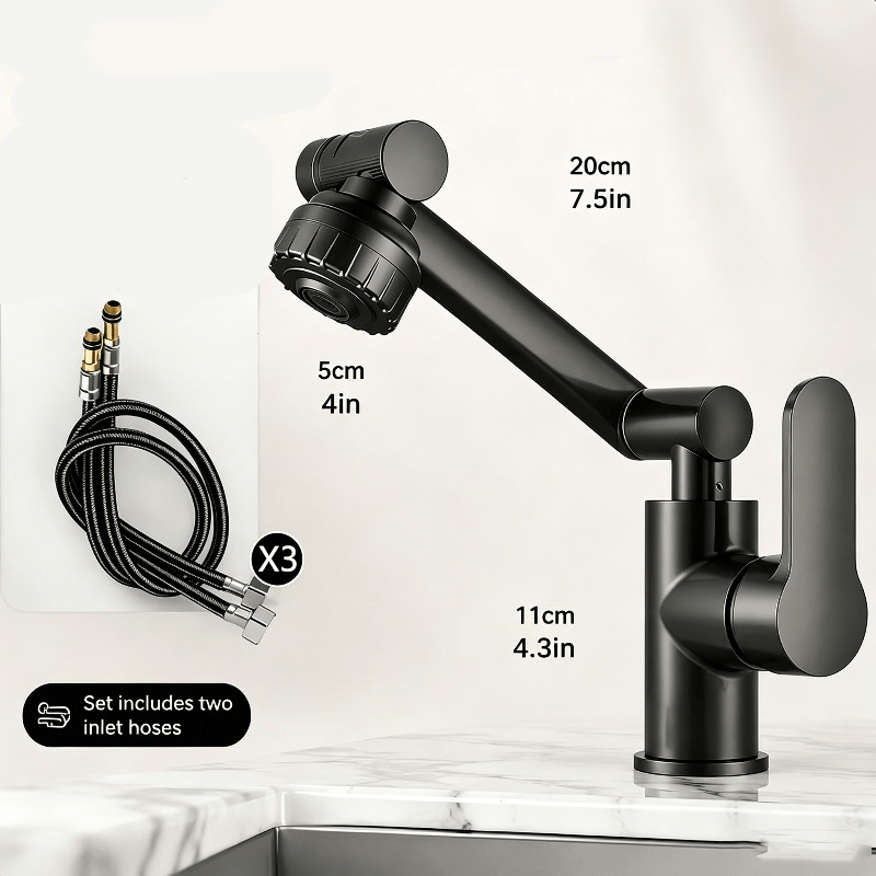 FLOWVEX – Universal Rotating Faucet with Flexible Extension Arm