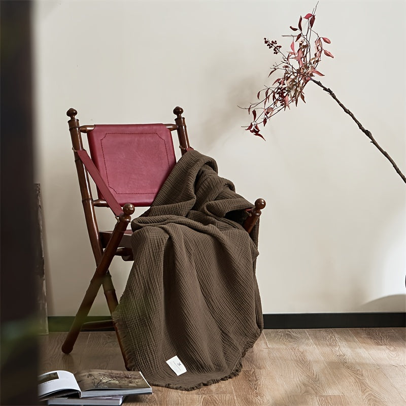 FRINGELIVA – Elegant Fringe Blanket for Stylish Home Relaxation