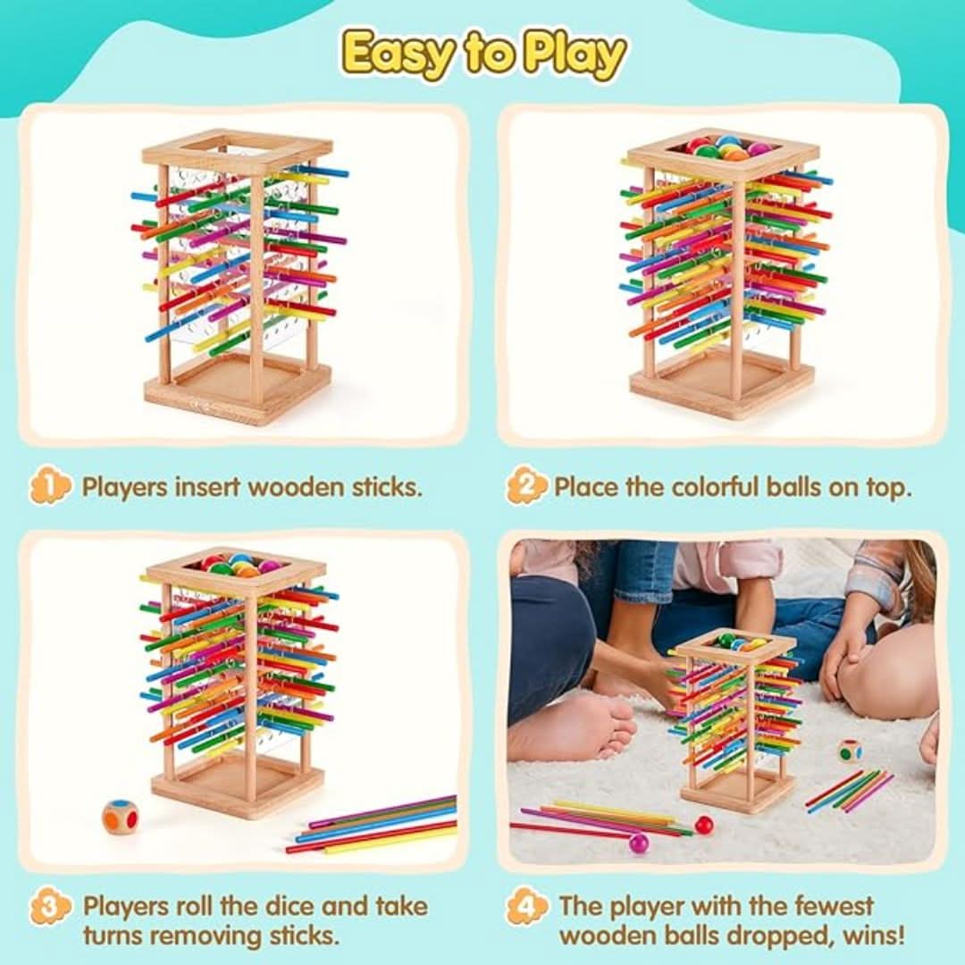 PLAYTOWER – Jogo de empilhar 3 em 1 para noites de jogos emocionantes