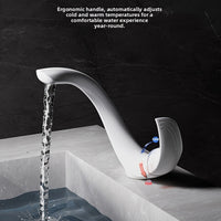 CURVORA - White C-Shaped Basin Faucet