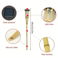 TIKIGLOW - Solar bamboo LED flame lights for warm outdoor ambiance and garden décor