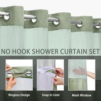 SPAENZA – Waffle Shower Curtain for Spa-Like Calm