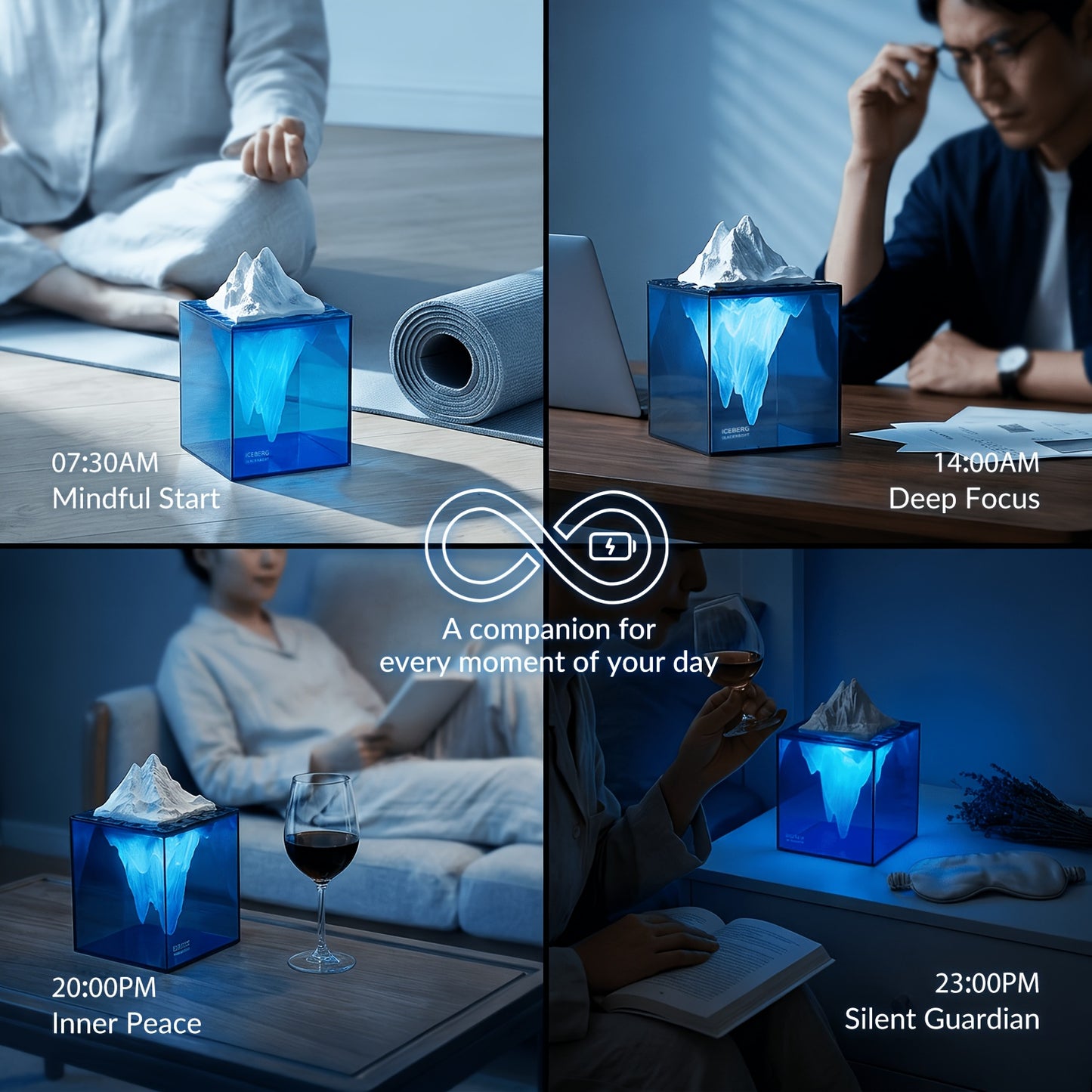 ICELUMA – Visual Meditation Night Light for Relaxing Ambient Spaces