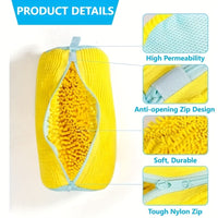 SNEAKSAFE - Heavy-duty shoe washing machine bag with protective lining and secure zipper closure
