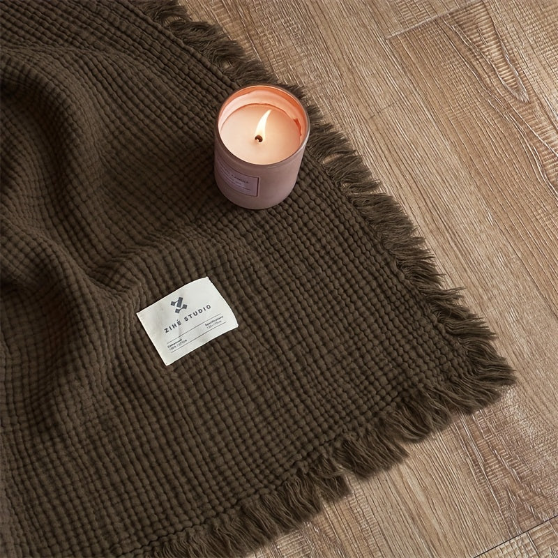 FRINGELIVA – Elegant Fringe Blanket for Stylish Home Relaxation