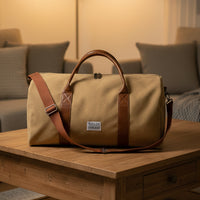 DUFFELLIVA – Washed Vintage Weekender Bag with Multi-Purpose Storage