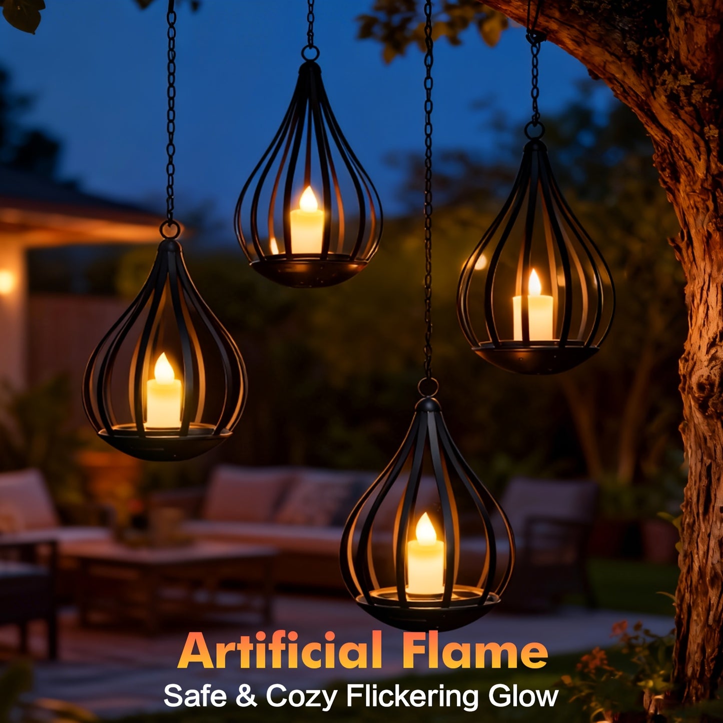TEARDROPLUX – Hanging Solar Candle Lantern