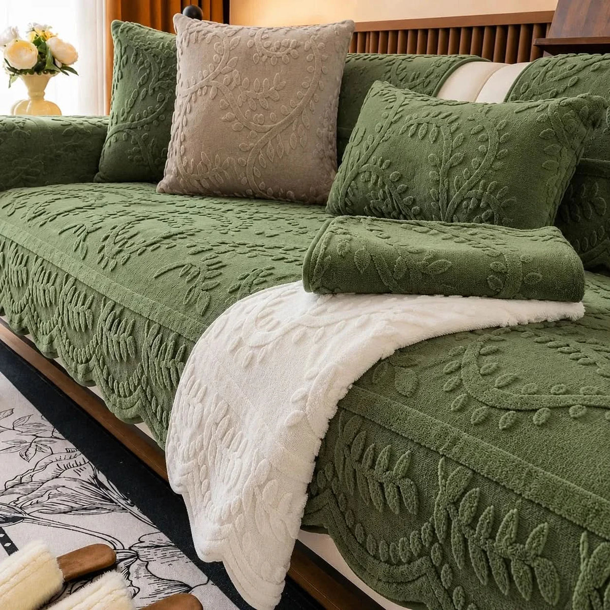 FLORAVUE – Botanical Sofa Cover for Cozy Everyday Living