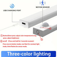 MOTIONLUX - Smart motion sensor LED night light with USB rechargeable battery and adjustable brightness