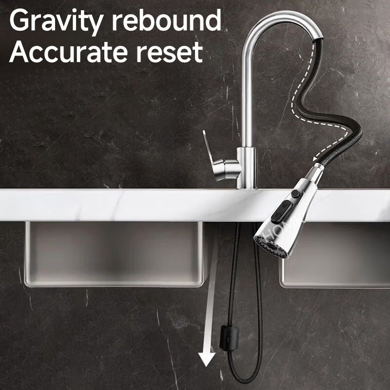 SWIVELIX – Pull Out Sink Faucet with Flexible Spray Settings