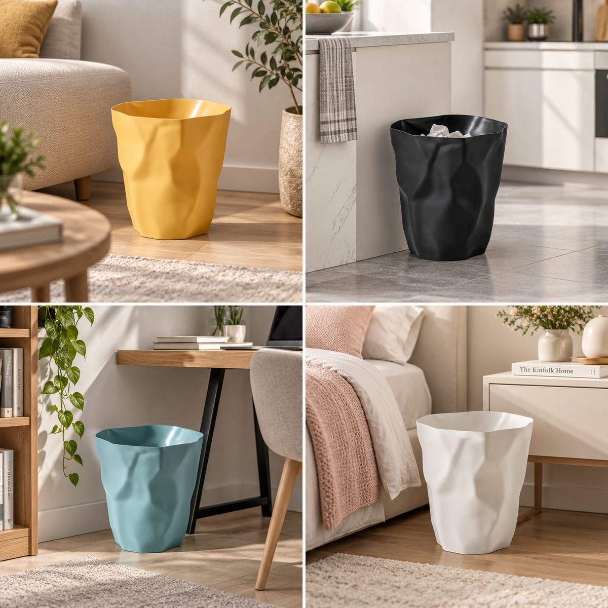 BINSCULPT – Irregular Shape Wastebasket for Space-Saving Style