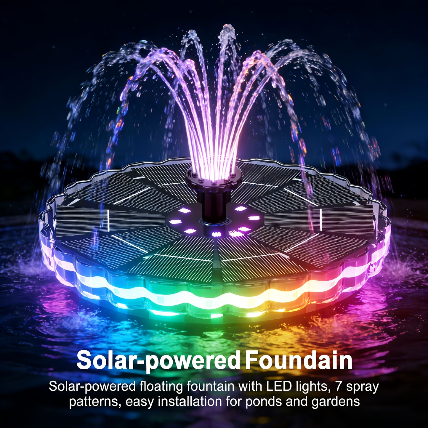 AQUALUME – Colorful Solar Fountain Pump