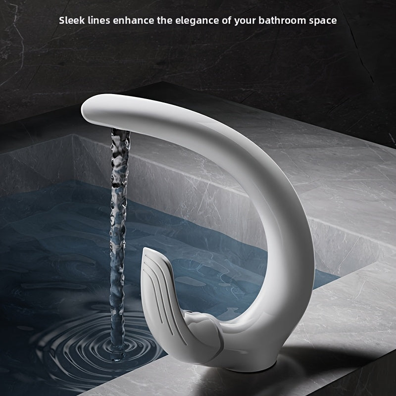 CURVORA - White C-Shaped Basin Faucet