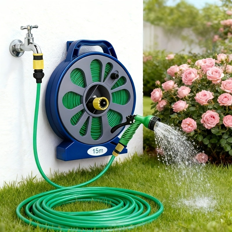 HYDROREEL – Durable Braided Hose with Water Gun and Adapters