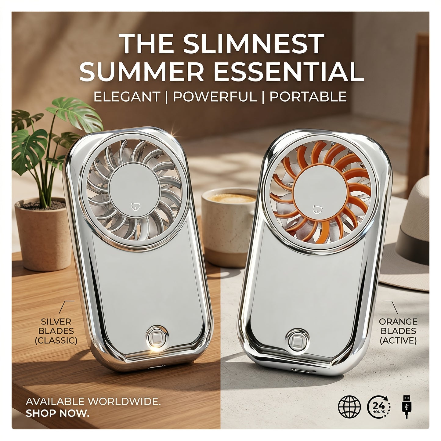 AEROMIRROR – Slim Mirror Travel Fan
