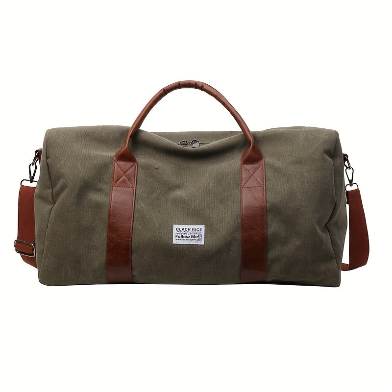 DUFFELLIVA – Washed Vintage Weekender Bag with Multi-Purpose Storage