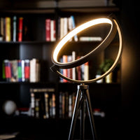 GLOWCIRVIA – Candeeiro de pé moderno em anel para um brilho cativante ao anoitecer