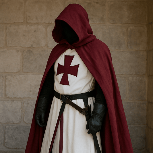Authentic Medieval Knight Costume with Cloak - TEMPLARIA Adult Knight Halloween Costume 1