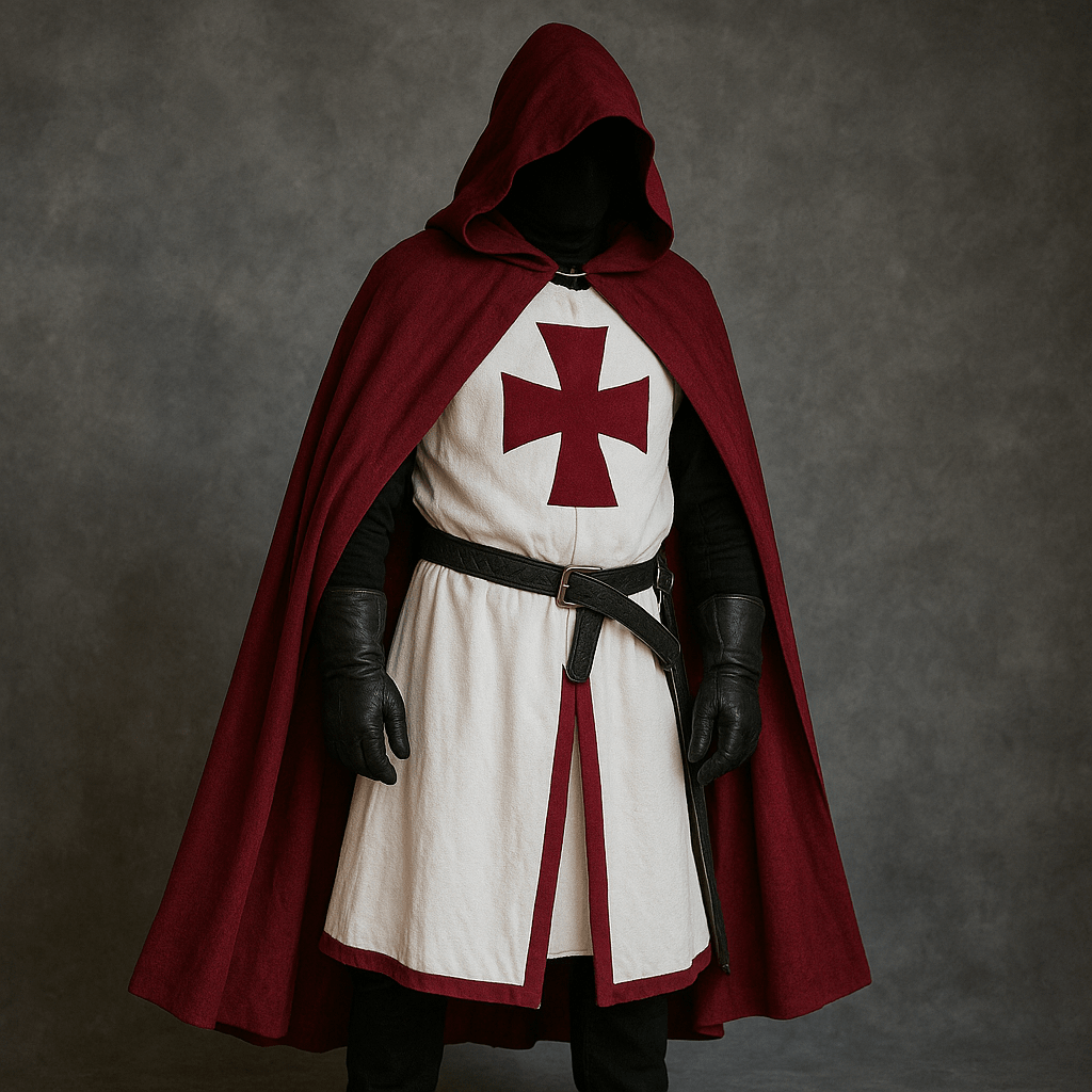 Authentic Medieval Knight Costume with Cloak - TEMPLARIA Adult Knight Halloween Costume 2