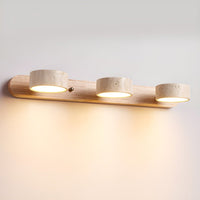 MINERALGLOW - Indoor LED wall light with natural travertine and wood design for warm architectural lighting