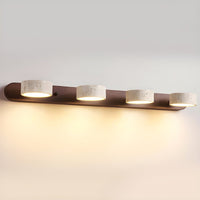 MINERALGLOW - Indoor LED wall light with natural travertine and wood design for warm architectural lighting