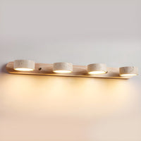 MINERALGLOW - Indoor LED wall light with natural travertine and wood design for warm architectural lighting