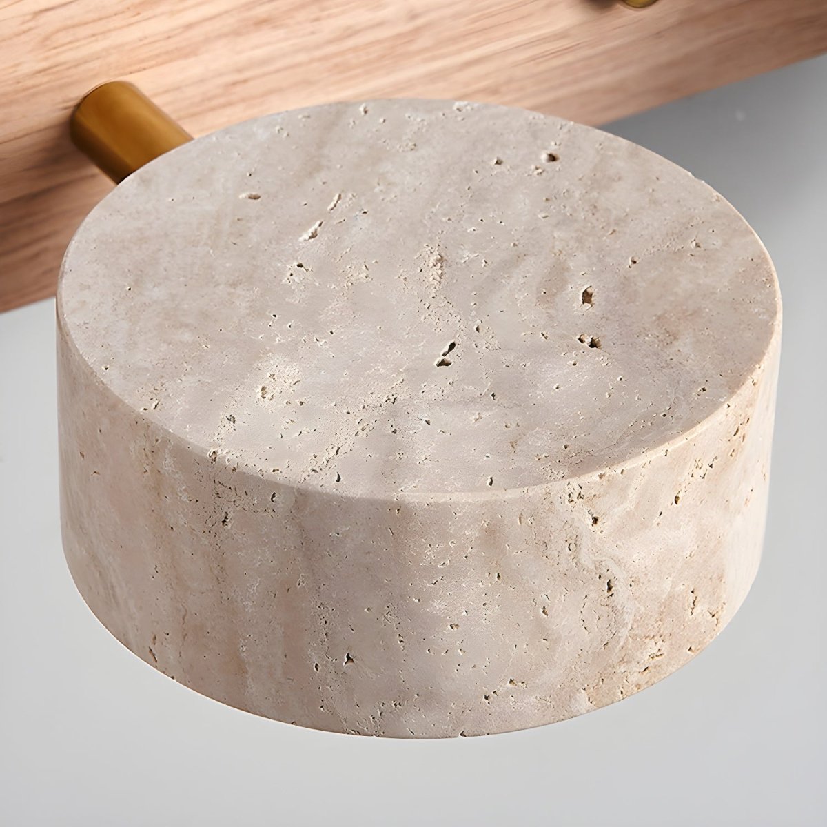 MINERALGLOW - Indoor LED wall light with natural travertine and wood design for warm architectural lighting