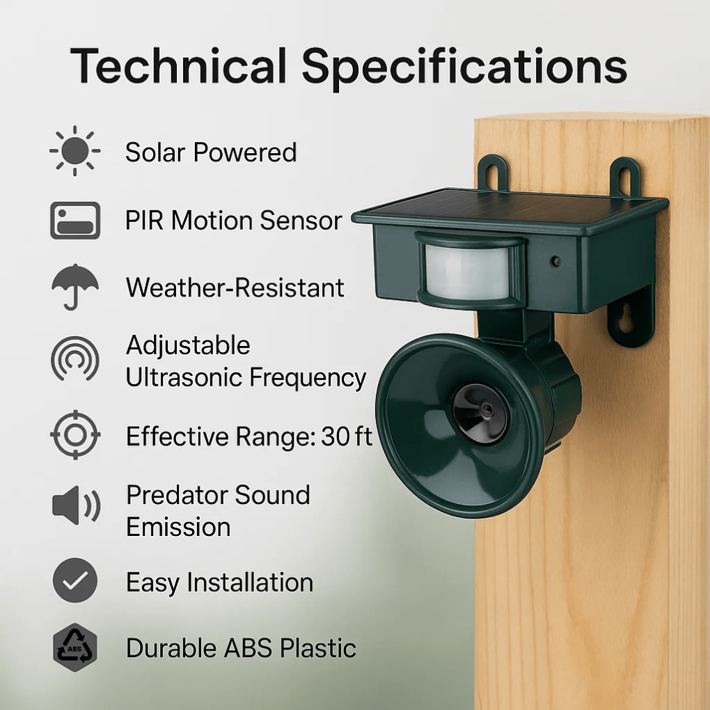 BIRDGUARD SENSOR – Motion Detector Bird Repeller Device